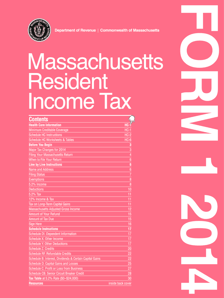  Massachusetts Instruction  Form 2014