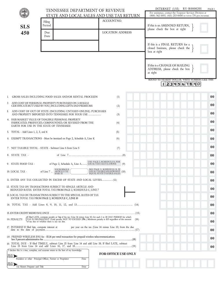  Form Sls 450 2015