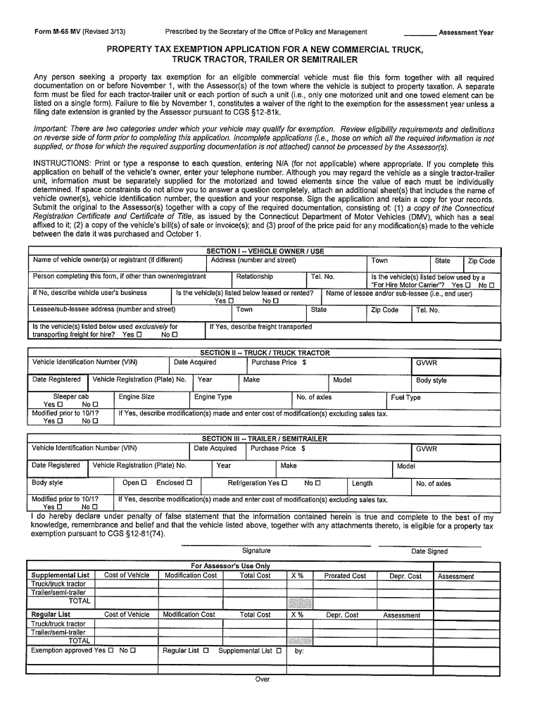  Form M 65 Mv 2013-2024