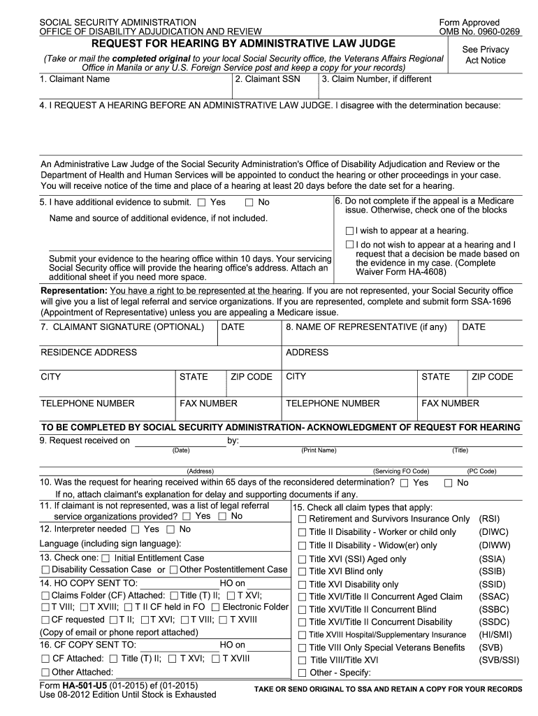  Social Security Ha501u5 2015