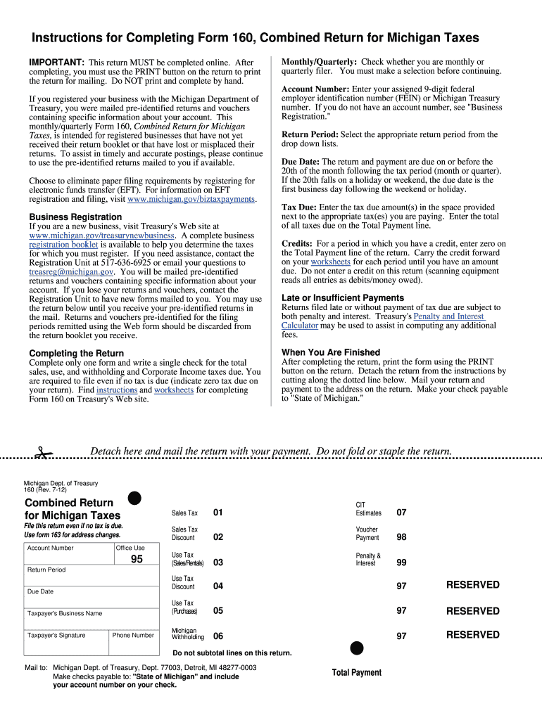  160 Form 2012-2024