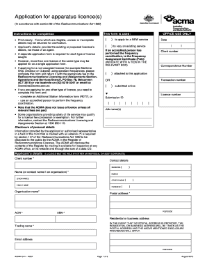  Acma Form Application 2013