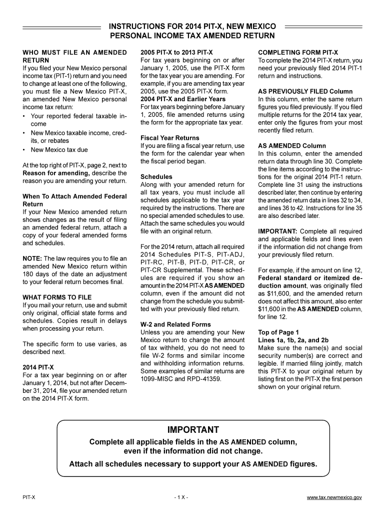  Pit X Amended State of Nm Form 2014