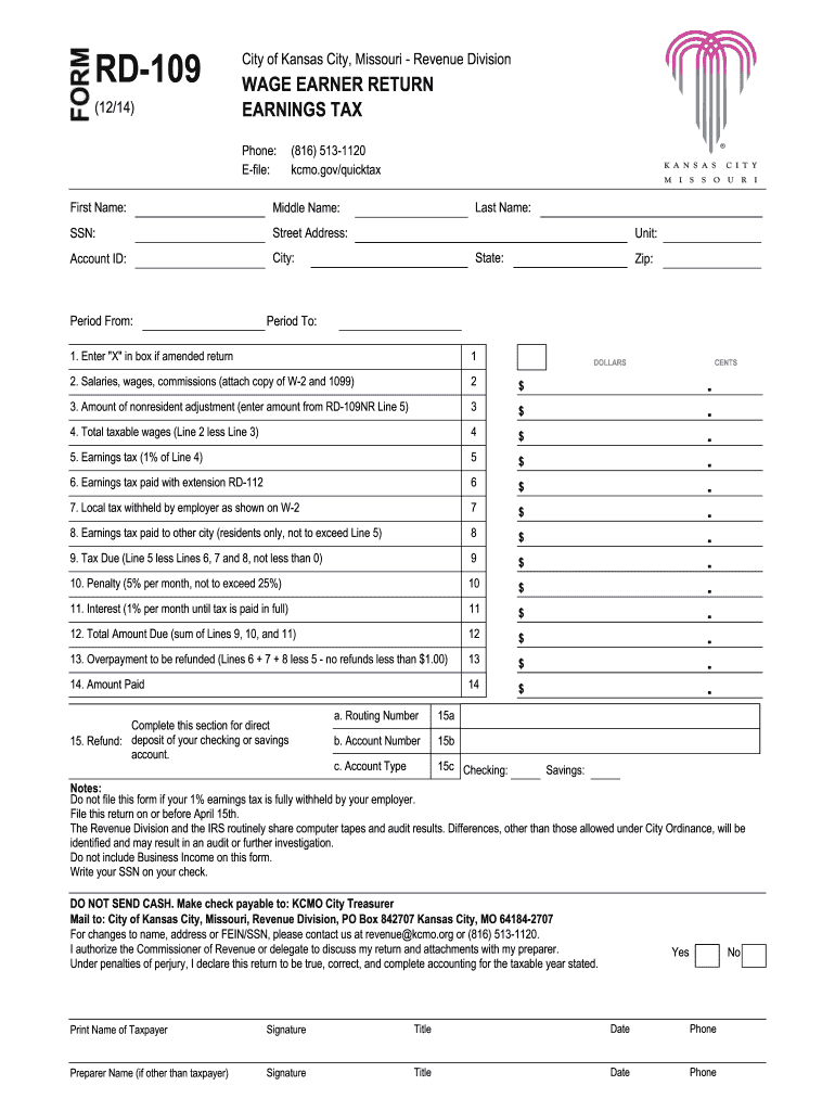  Rd 109  Form 2014