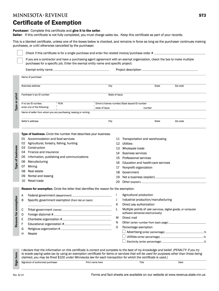  Mn Form Exemption 2019