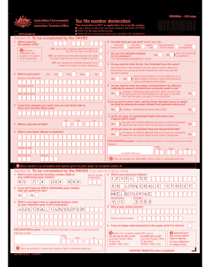  Tax File Declaration Form 2012