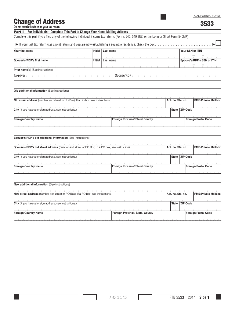  California Form 3533 Instructions 2014