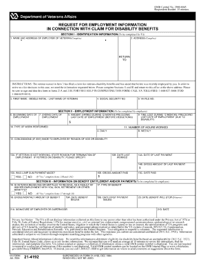 Va Form 21 4192