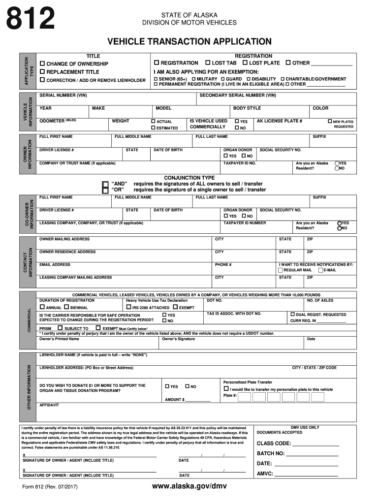  Alaska Form 812 2014