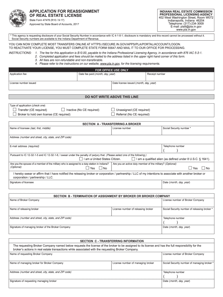  State Form 47478 R6 1210 2014