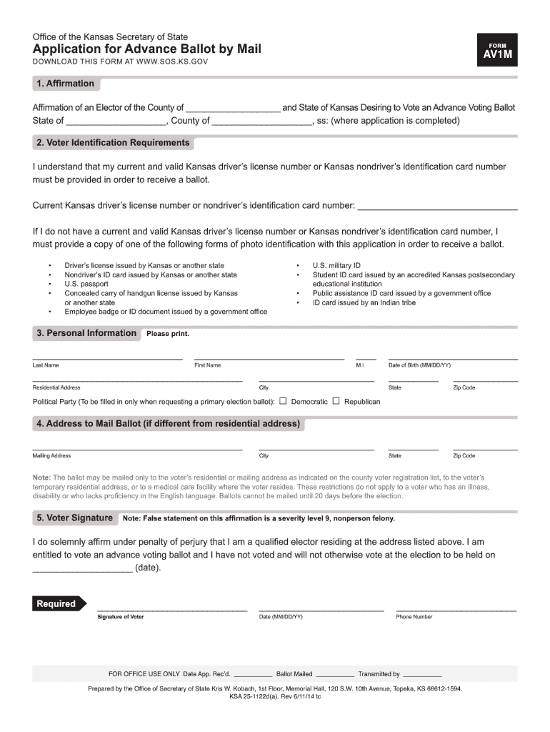 Sedgwick County Advance Voting Ballot Fill Out And Sign Printable Pdf Template Signnow