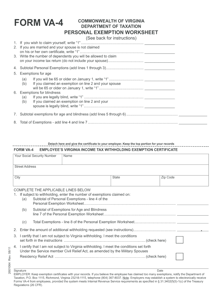 Va 4 2011 2024 Form Fill Out And Sign Printable Pdf Template