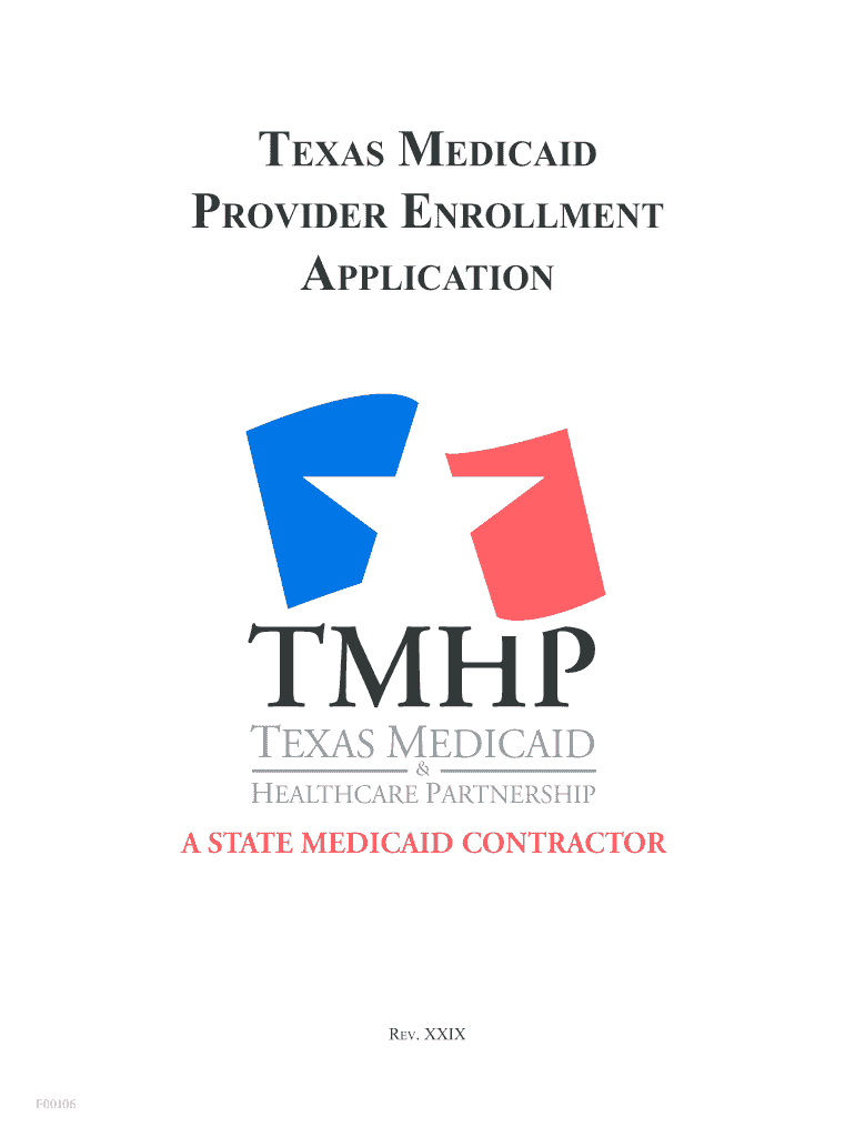 Get and Sign Texas Medicaid Provider Enrollment Application TMHP Com 2014 Form