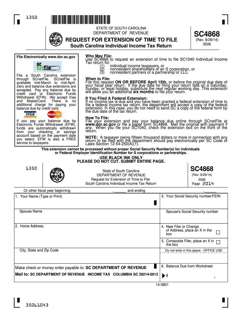  Sc Revenue Form 2014