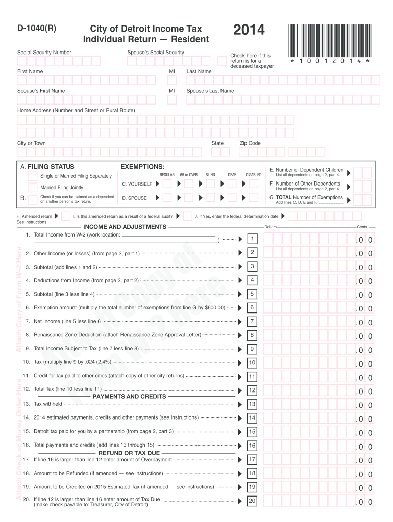  Form Detroit 2014-2024