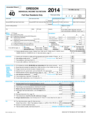 Form 40, Full Year Resident Individual Income Tax Return Oregon Gov - Fill  Out and Sign Printable PDF Template | signNow