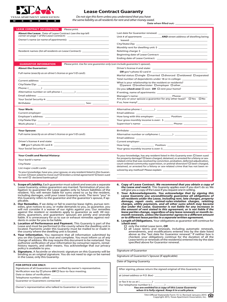 Taa Form 15 T Online