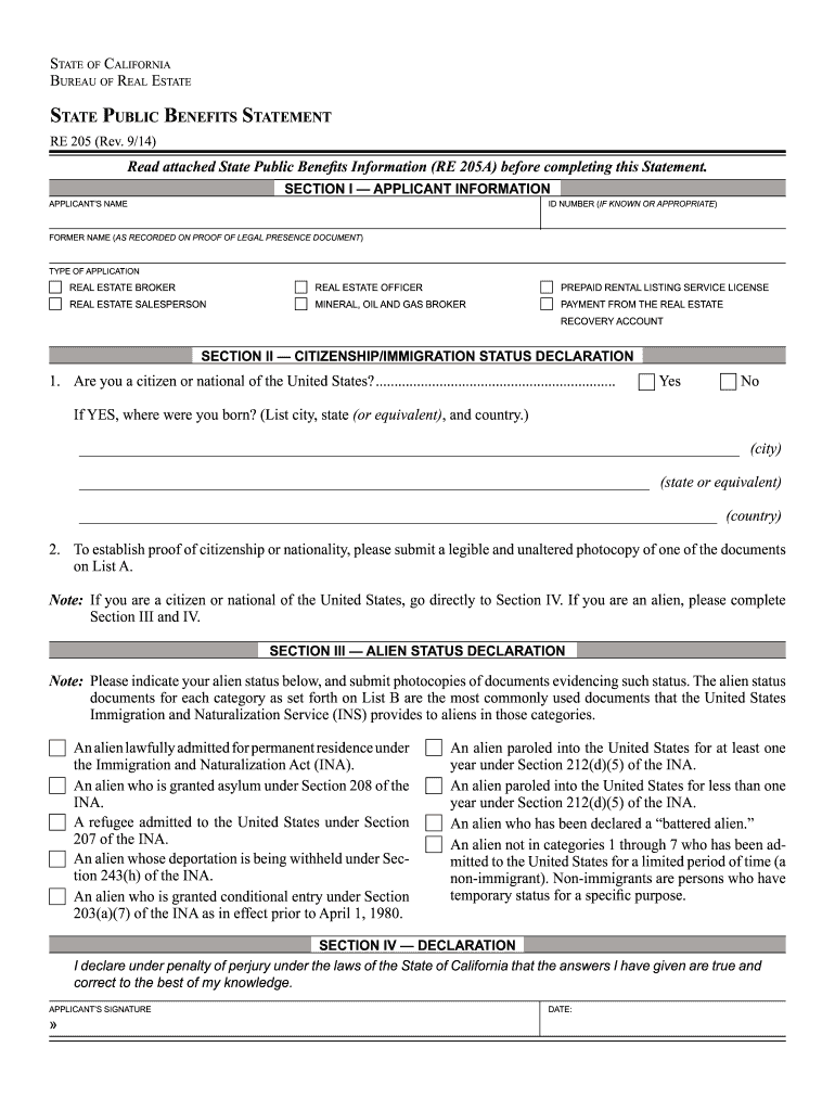 California Form 205 2014-2024