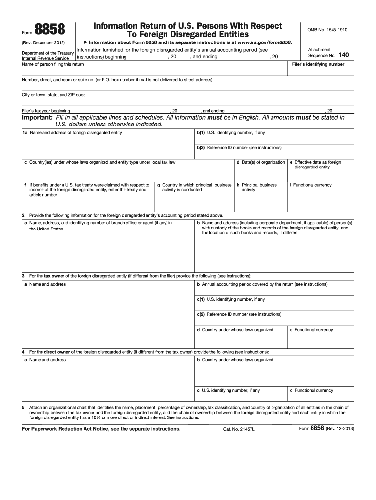  8858  Form 2013