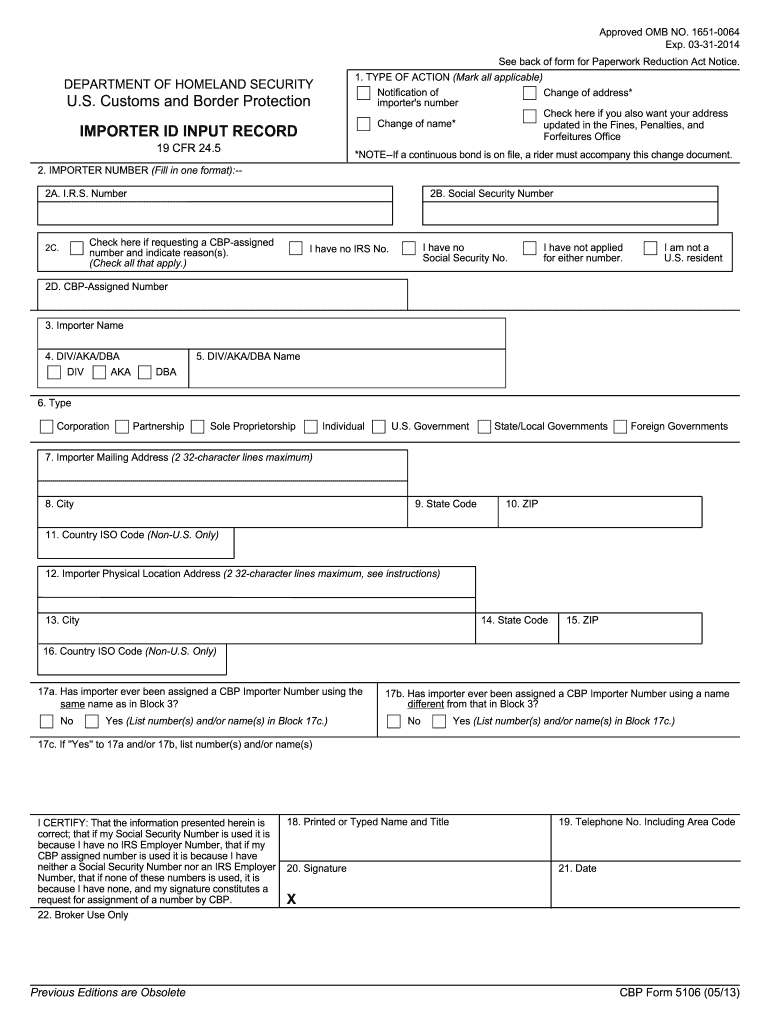  Form 5106 2013