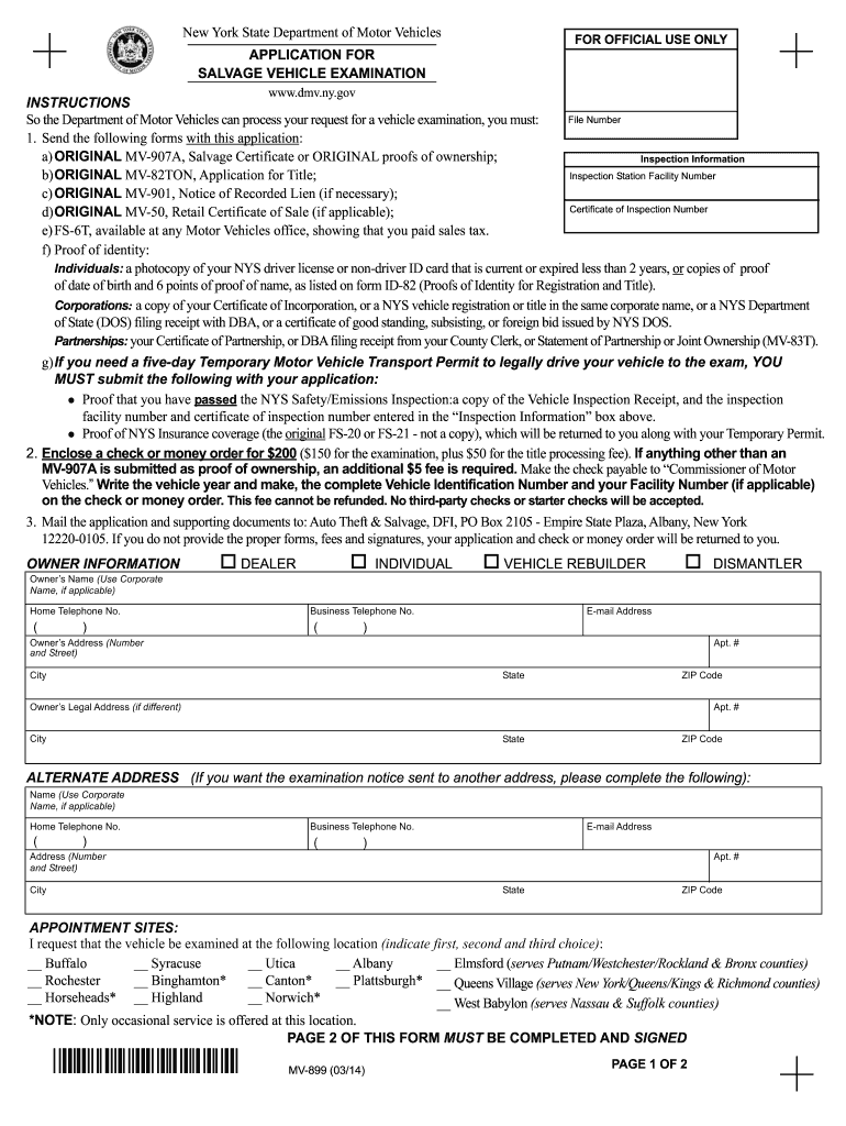  Mv 899 Form 2014-2024