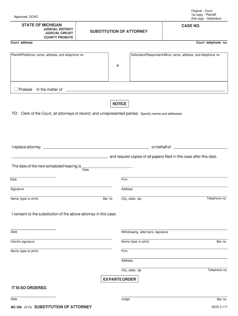 Get and Sign Court Substitution 2015-2022 Form