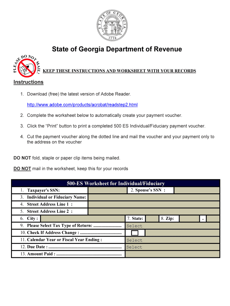  500 Es Form 2020