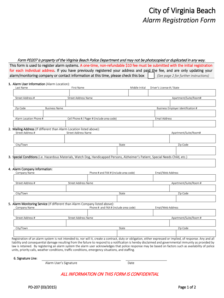  Form Alarm Registration 2015-2024