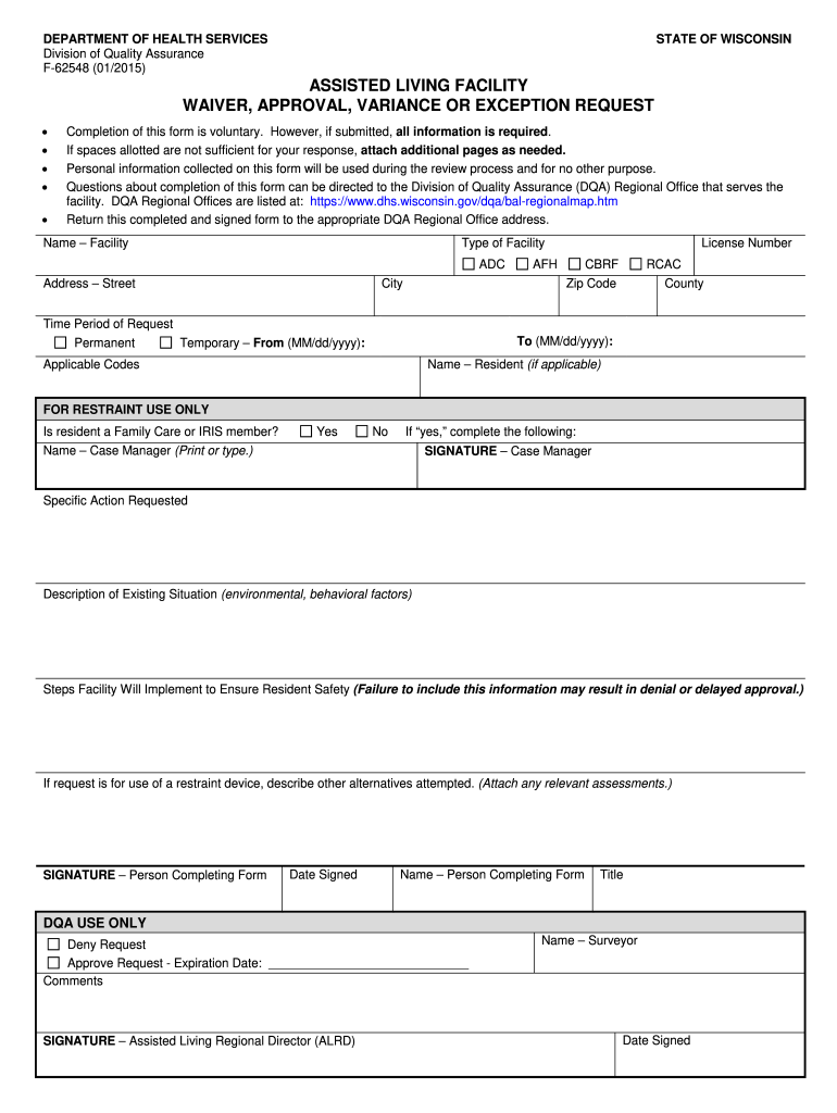 Get and Sign Wi Form Waiver 2015-2022