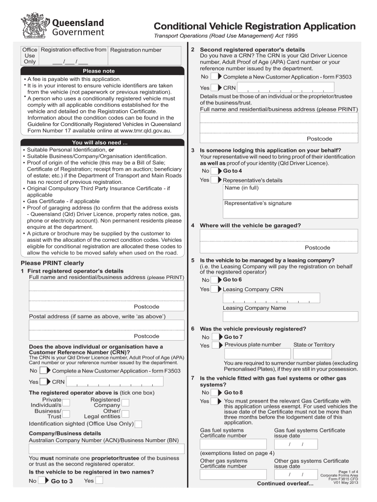 Conditional Registration Application  Form