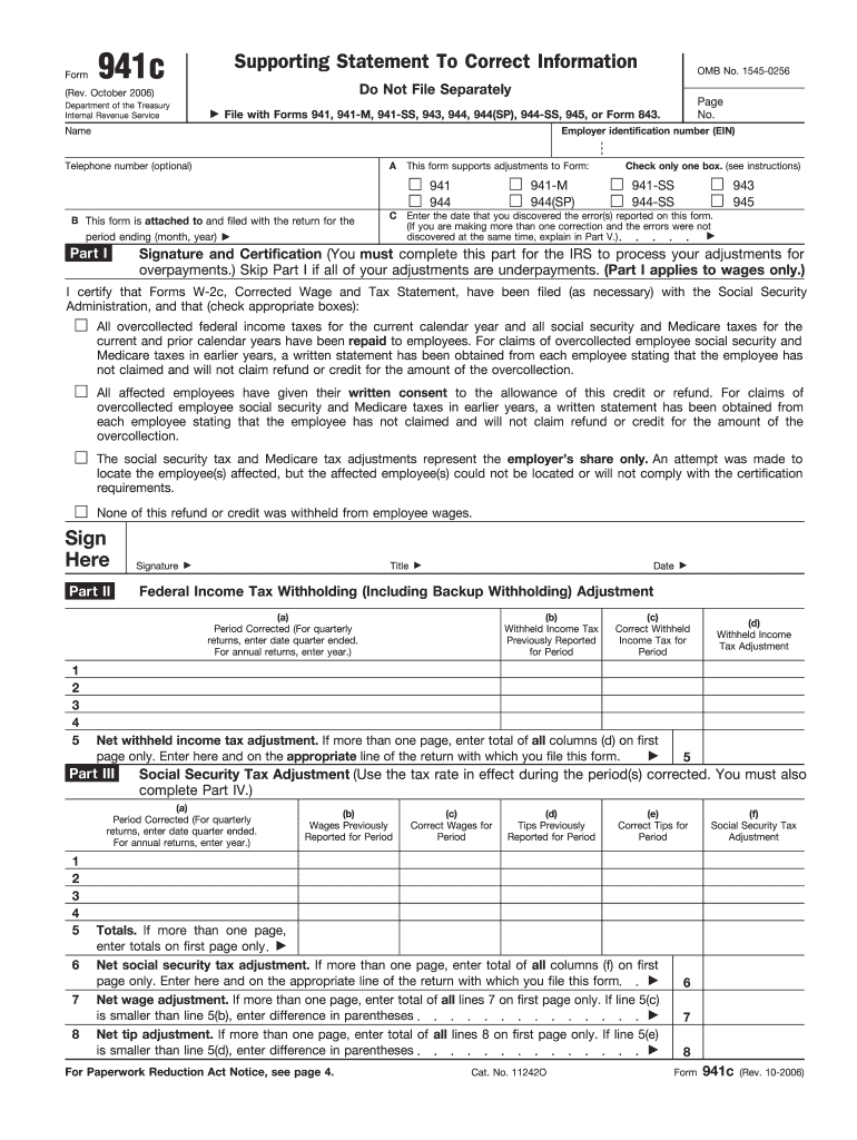 Get and Sign 941c 2006-2022 Form