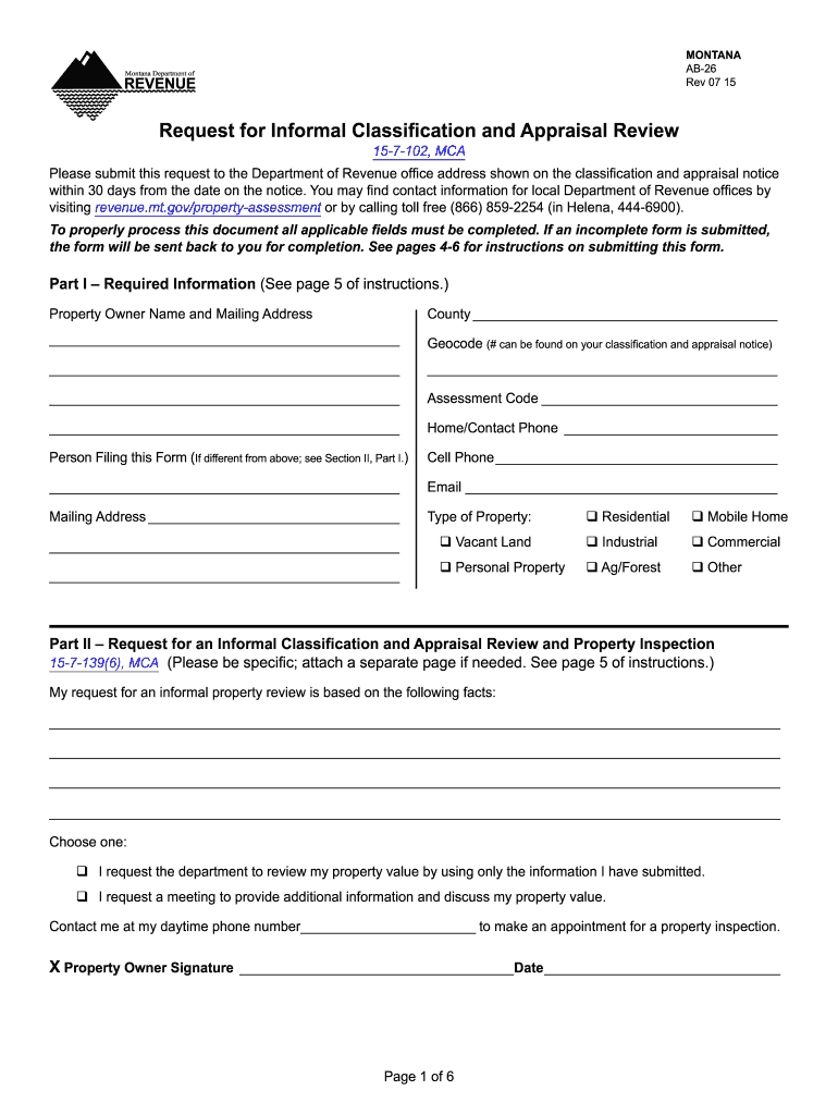  Montana Ab 26  Form 2015