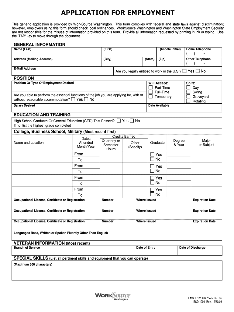  Worksource Application Worksheet 2003-2024