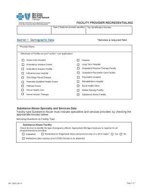  Provider Recredentialing Form 2014-2024