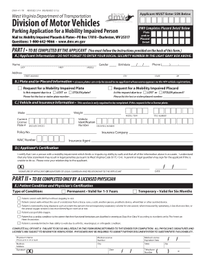 Wv Dmv Handicap Form