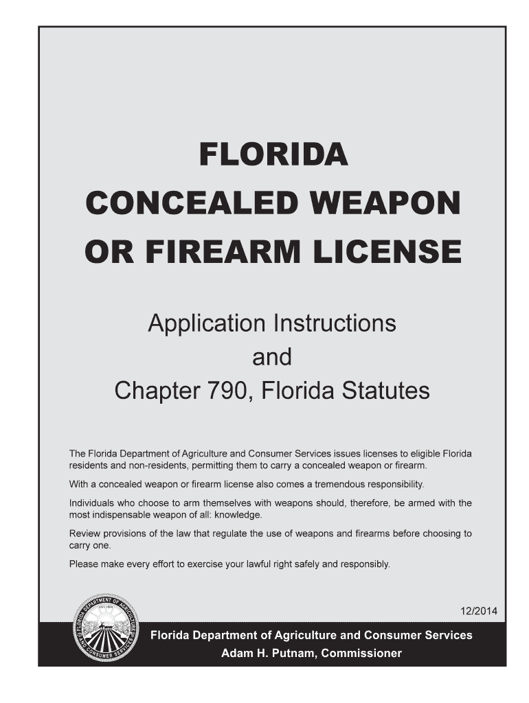  Concealed Weapon Application Instructions  Florida Department of 2014