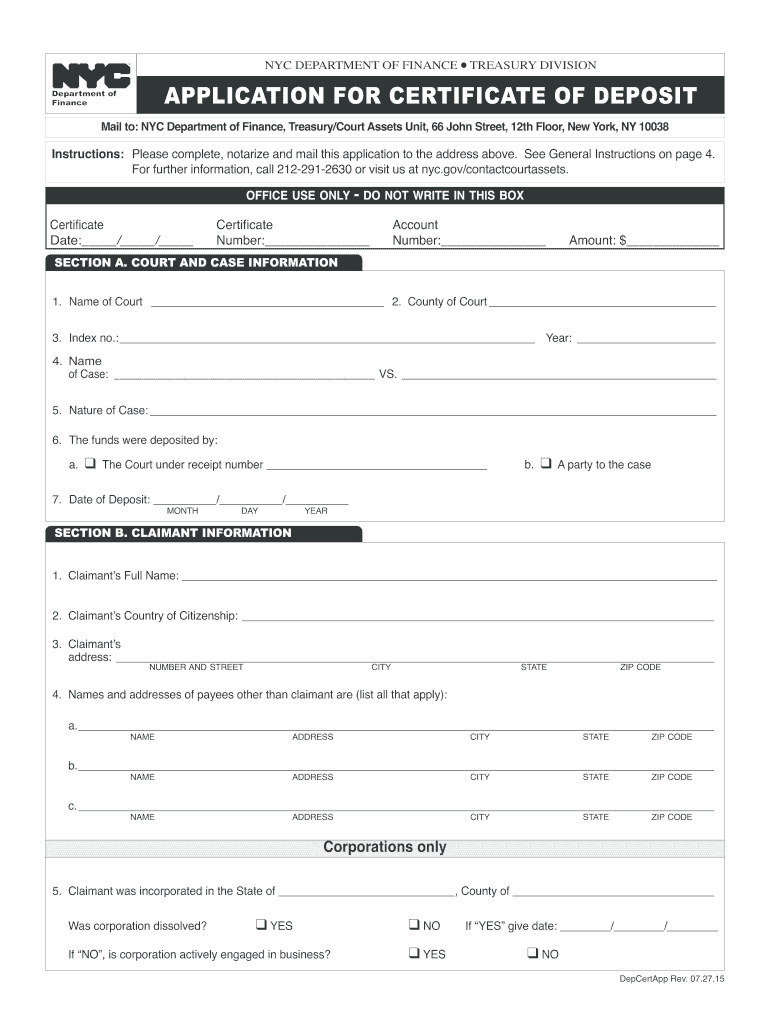 Certificate Of Deposit Template Fill Out and Sign Printable PDF