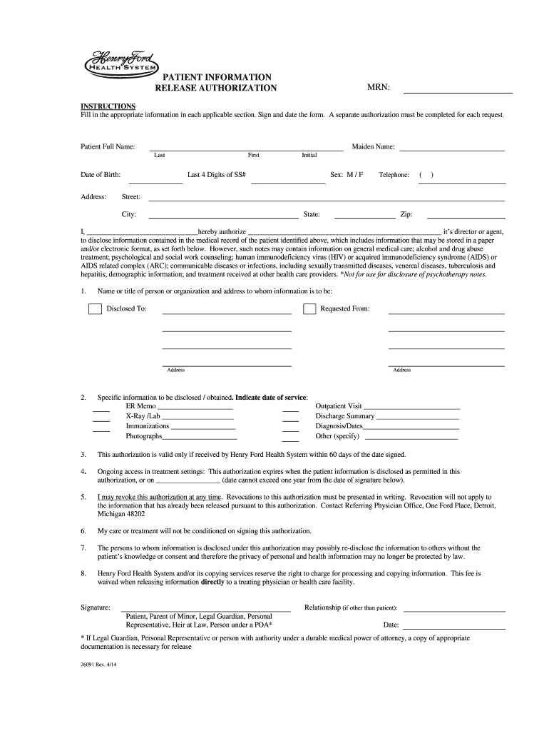  Hospital Forms from 2014