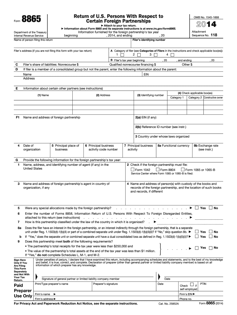  8865 Form 2014