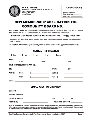  Community Board Application 2015-2024