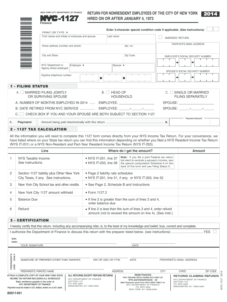  Form Nyc 1127 2020