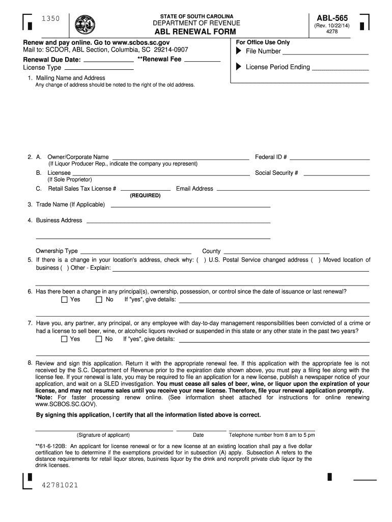  Abl Renewal  Form 2014