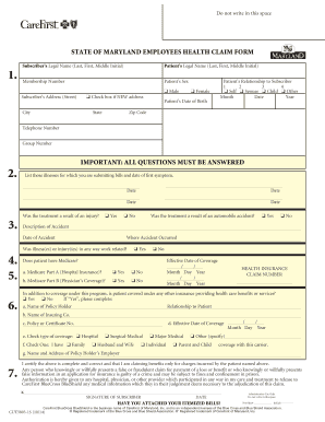  Maryland State Injury Claim Form 2014-2024