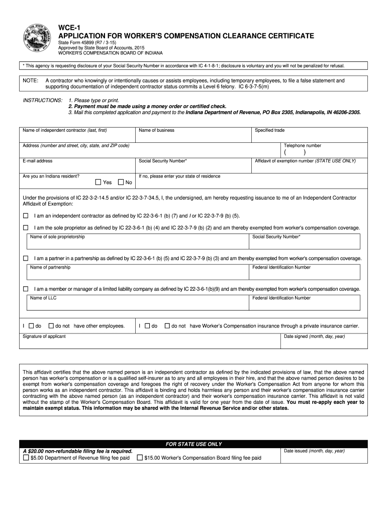  Wce 1 Form 2015-2024