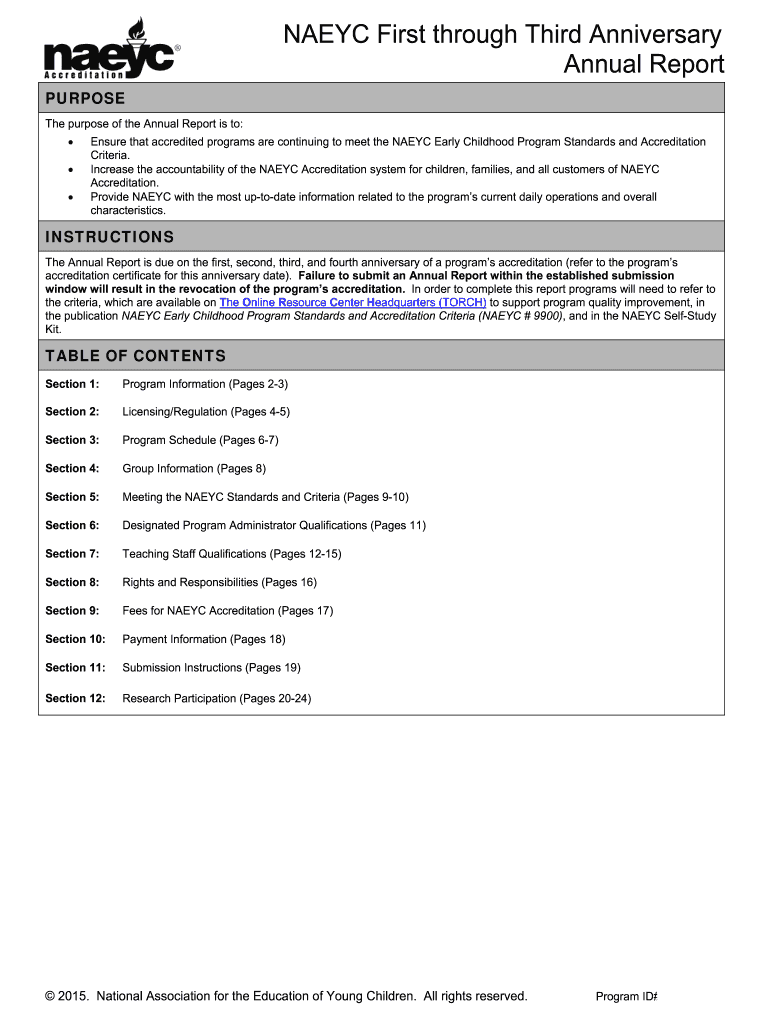  Naeyc First Annual Report 2015-2024