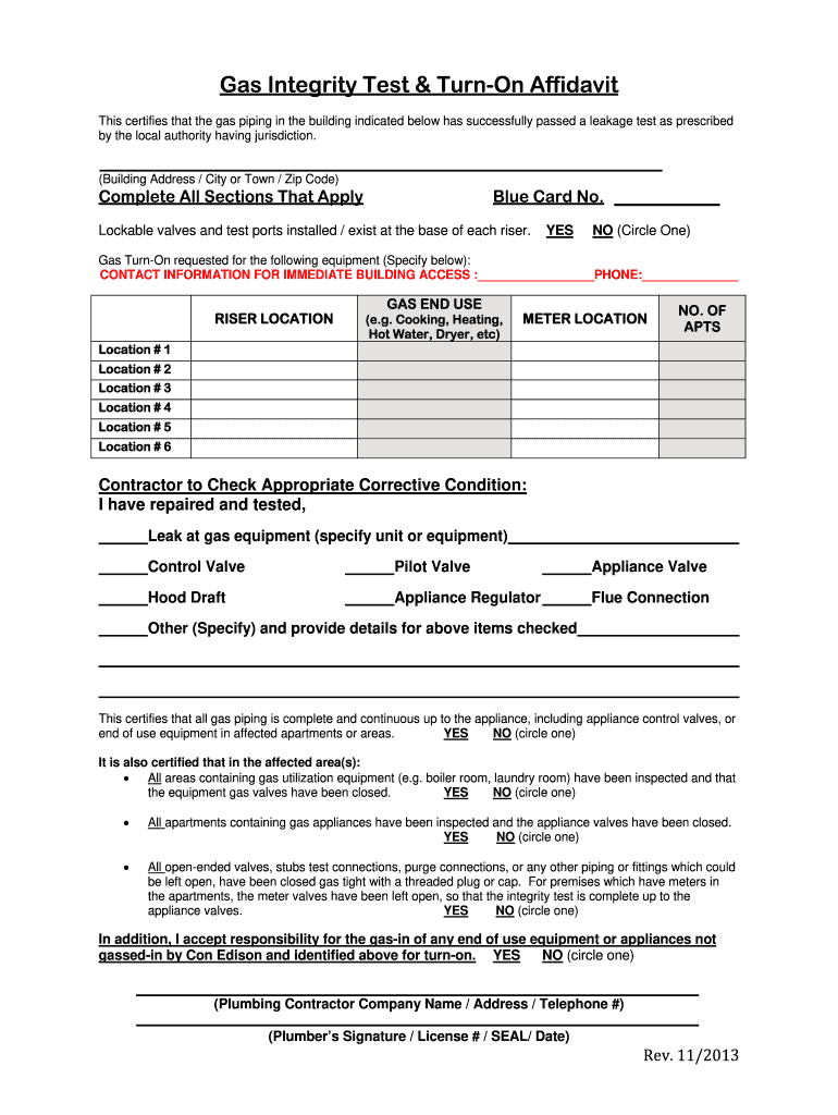  Gas Integrity Test 2013-2024