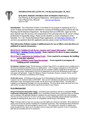  Kcmo Codes Information Bulletin No 110 Part a 2013-2024