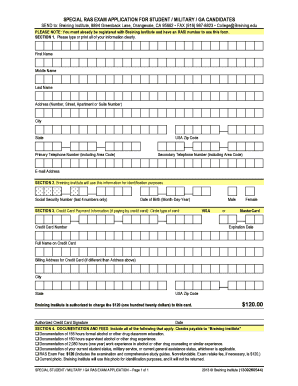  Special RAS Exam Application  Breining Institute 2013-2024