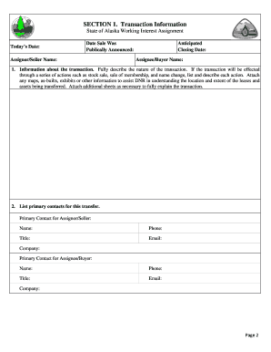 Alaska Application Assignment  Form