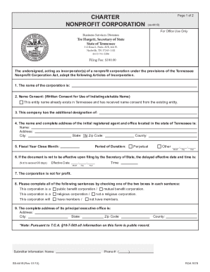 Get and Sign Tn Nonprofit 2015-2022 Form
